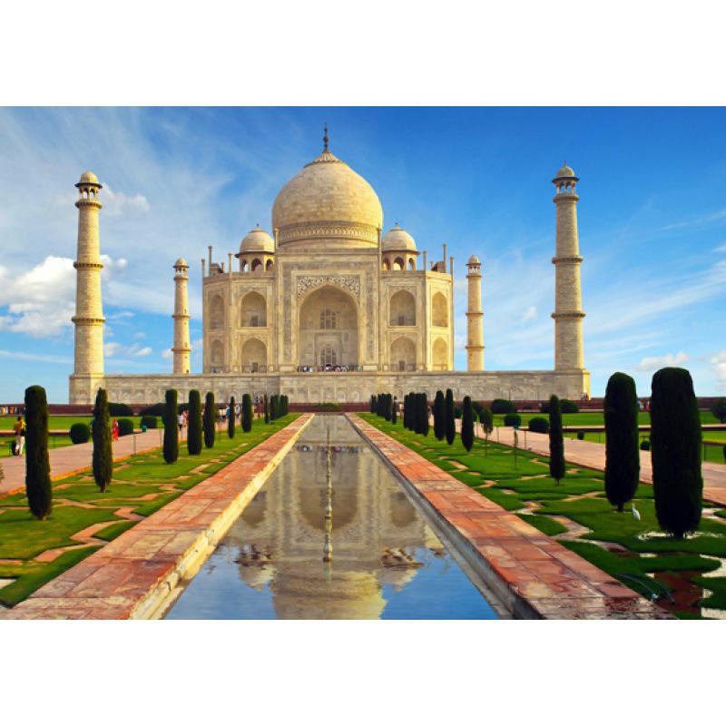 Taj Mahal Decorative Wall Art: Framed Kraft Paper Mural Yellow Kraft Paper (No Glue) 30X42 cm