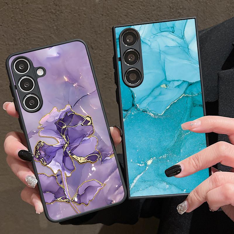 Colorful Marble Print Magnetic Phone Case For Samsung Galaxy S26 S25 S24 S23 S22 Ultra Plus S25 S24 S23 S21 FE TPU PC Back Cover