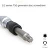 1pc T50 Alternator Pulley Socket Drill Bit with 33 Teeth Tool Alternator Pulley Center Bolt Remover Socket Hand-held Wrench Tool