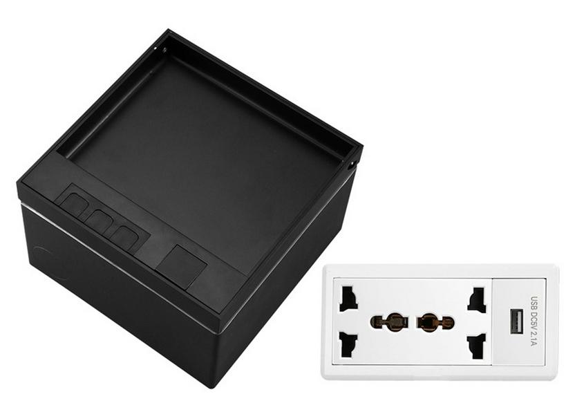 Stainless Steel Concealed Universal Floor Power Socket Box
