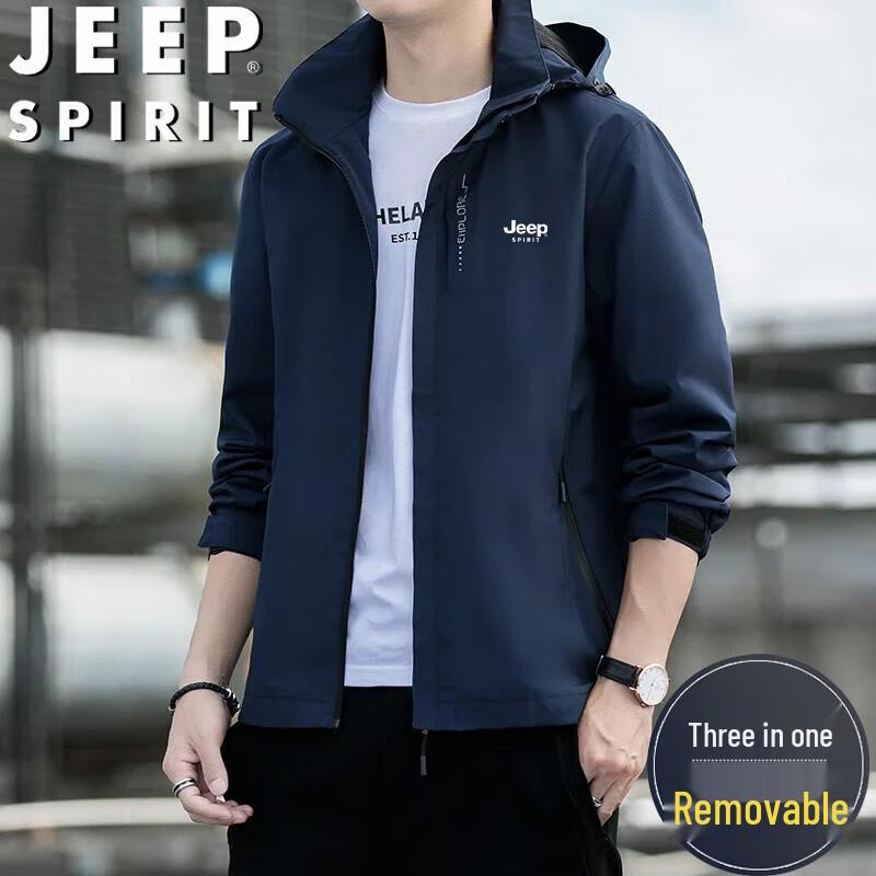 Męska kurtka wiatrówka z kapturem JEEP SPIRIT