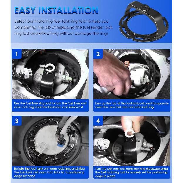 LO164 Fuel Pump Lock Ring, Fuel Tank Sending Unit Locking Ring Replacement for Buick Cadillac Chevrolet Dodge Ford GMC Hummer Isuzu Jeep Lincoln