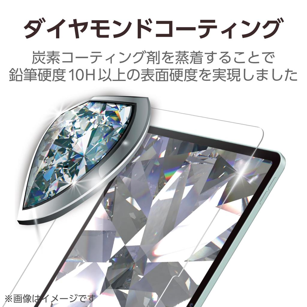 ELECOM Tempered Glass Screen Protector for iPad Air with Guide Diamond Easy Rounded Edges TB-A25XFLGDC 13-inch (M3/M2) 2025/2024, Frame,