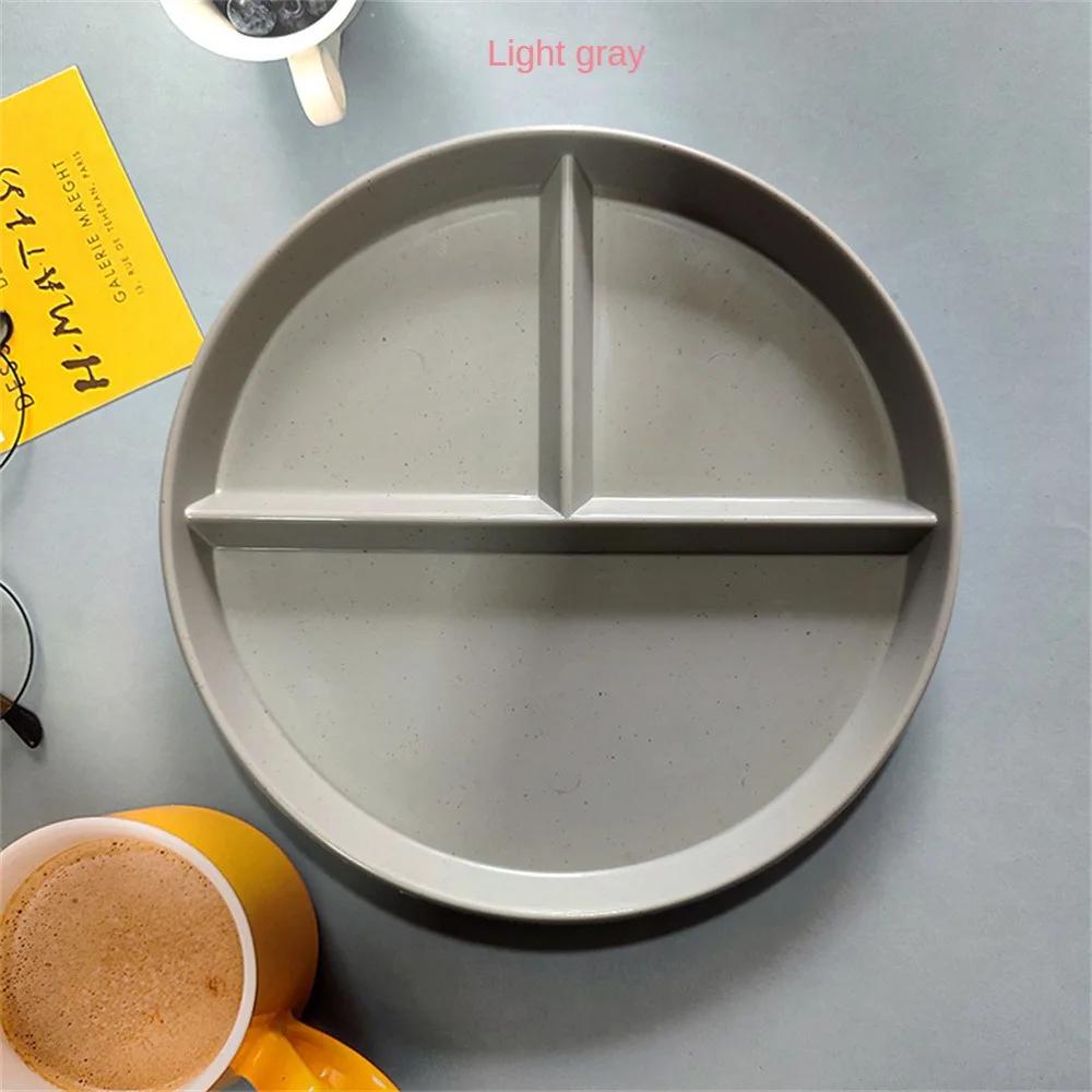 

1/2/4PCS Divided Dish In 3 Diet Reusable Round Dinner Plate Kitchen Dinnerware Portion Plates for Adults 3 Compartments