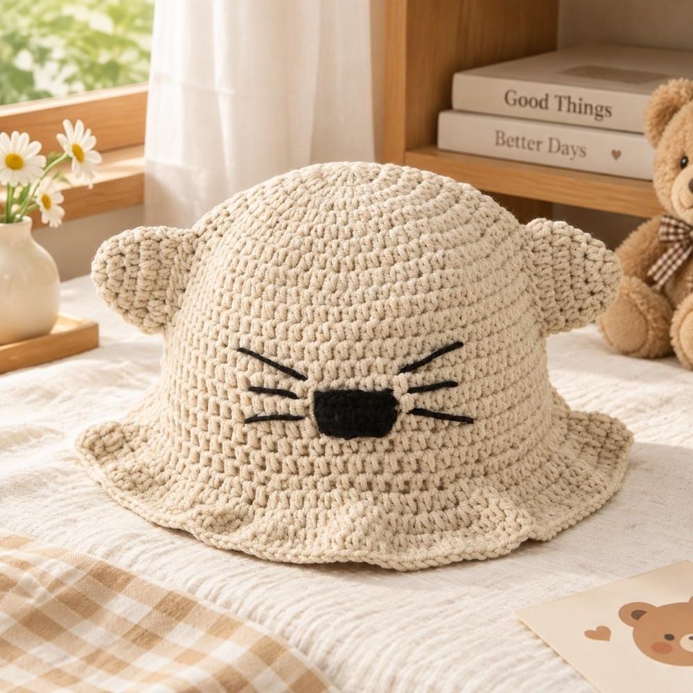 Breathable Women's Beanie Hats Knitted Bucket Hats Fashionable Mesh Beanies  Outdoor Wear