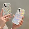 6D Laser Aurora Wave Pattern Glitter Case for  IPhone 16E 15 14 13 12 11 Pro Max 17air 16 Soft Shock Protection Cover