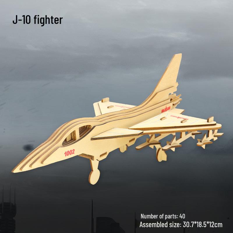 Wooden 3D Airplane Puzzle Educational DIY Toy for Children