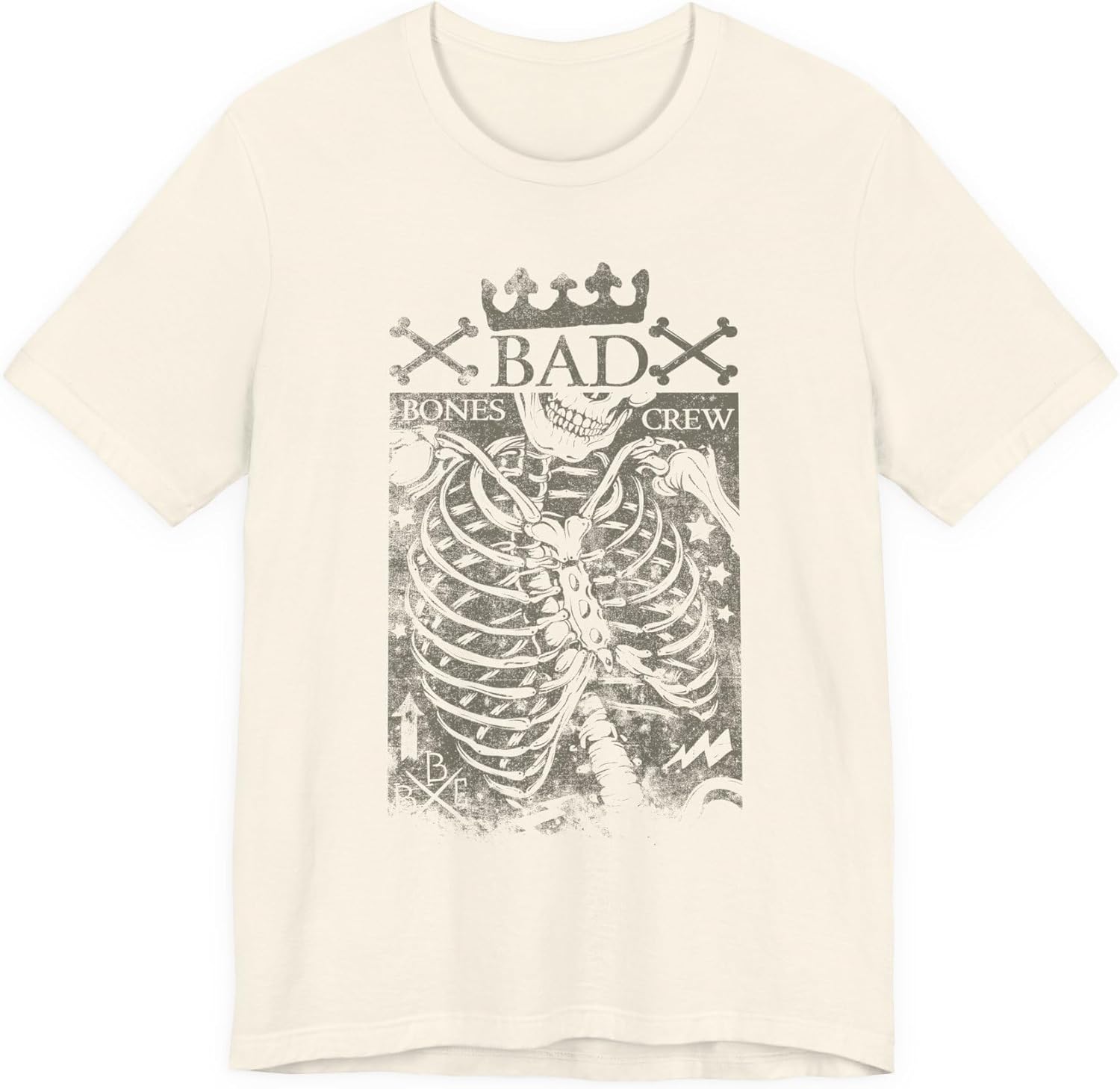 Skeleton Ribcage Tee Bones Crew Graphic Shirt A-10 S