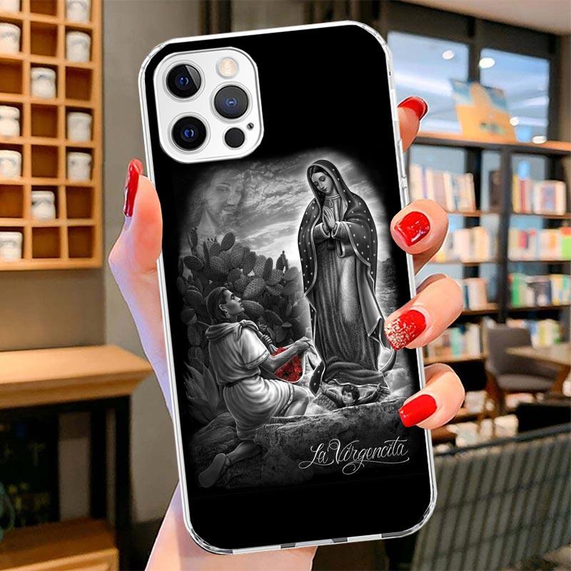 Virgin De Guadalupe Virgen Mary Cover Phone Case For iPhone 16 17 Air 15 14 Pro Max 16E Phone Case 13 Mini 12 11 7 SE 8 Print Pa