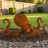 Vintage Iron Rusty Metal Squid Garden Statue Coastal Art Squid Yard Art Decor  Outdoor Yard Art