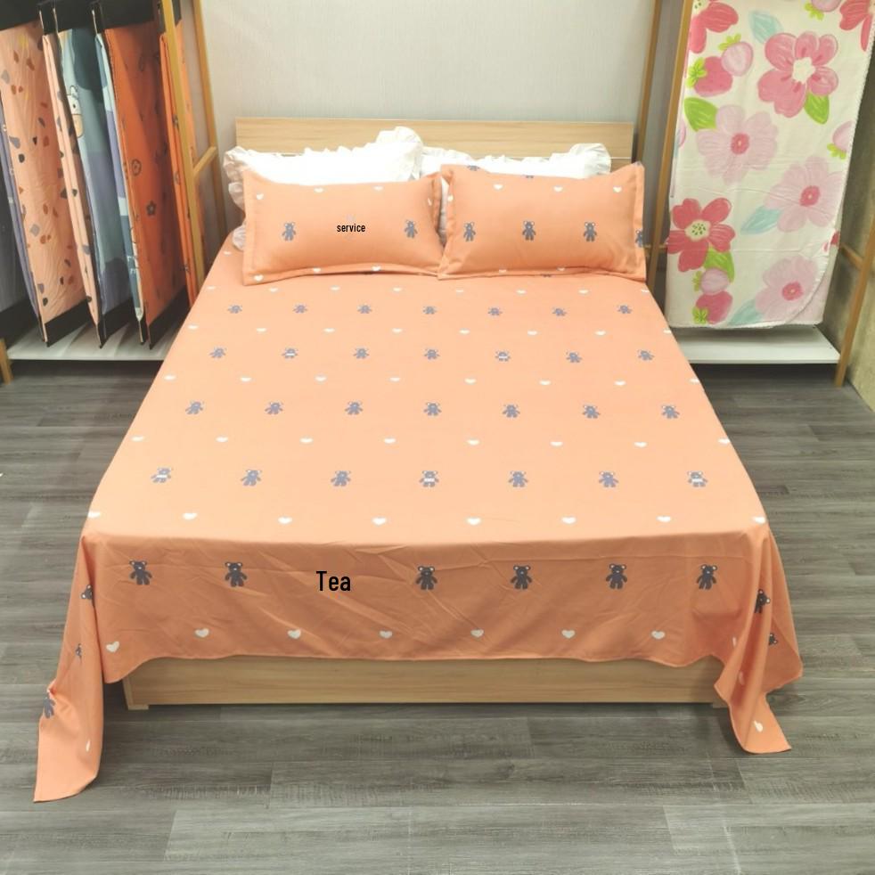 Cartoon Flannel Bed Sheet - Double or Single Size, Perfect for Dorms, In Stock