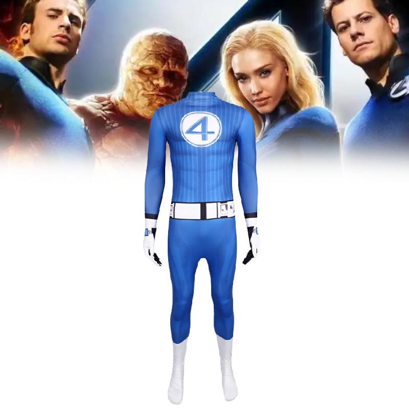 Fantastic Four Jumpsuit Cosplay Costume Halloween Party Stage Performance