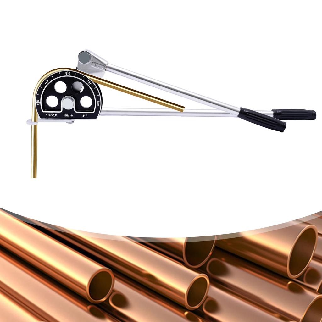 3/4" OD Pipe Bender, Manual Tube Bender, 180° HVAC Bending Tool, Suitable for Copper and Aluminum Pipes, Air Conditioner Repair