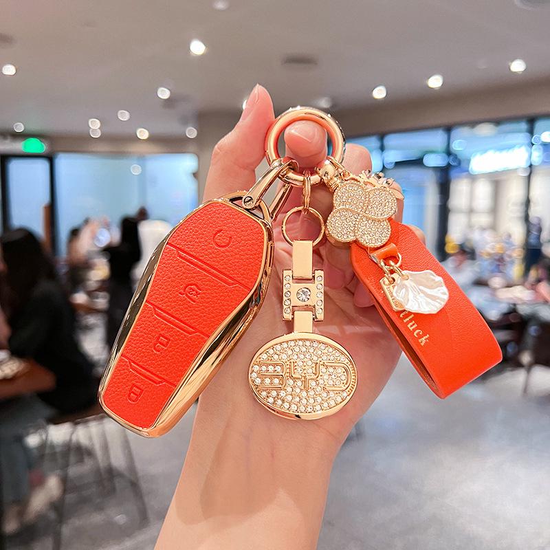 Compatible with BYD Yuan UP, Yuan PLUS, Yuan PRO: Men's and Women's Key Bag Set with Shell Buckle.