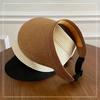 Women Straw Sun Visor Hat Adjustable Wide Brim Open Top Beach Cap Foldable Roll Up Summer UV Protection Travel Hat