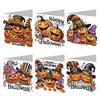 6PCS DIY Diamond Painting Greeting Card Set Halloween Theme Rhinestone Diamond Art Mosaic Postcards Creative Halloween Card Kit