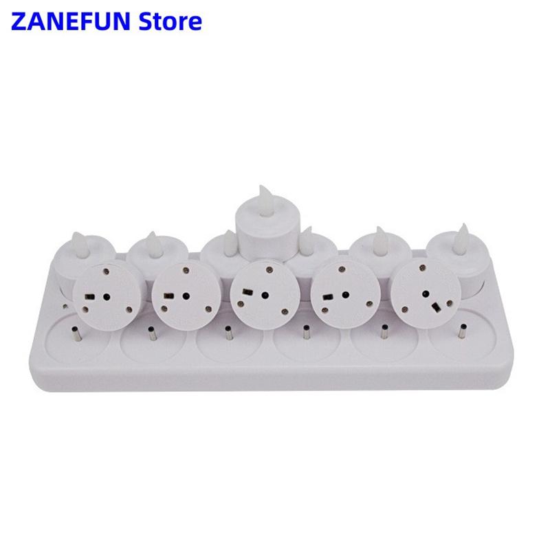 12-Pack Colorful Rechargeable LED Candle with Remote Flameless Tealightt Xmas Valentine Wedding Church Home Table Decoration