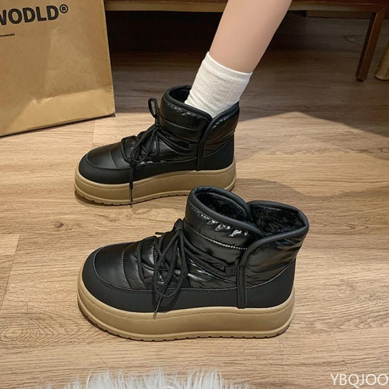 Large Size Winter Fashionable Cotton Padded Thick Short Leg Women's Boots for Outdoor Warmth and Versatile Women's Snow Boots