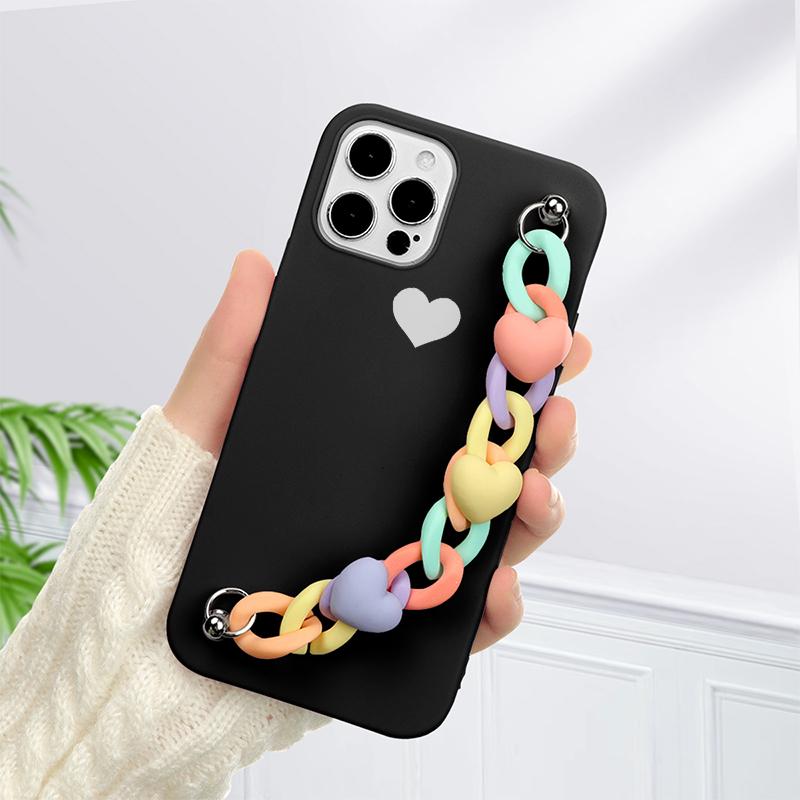 For Xiaomi Mi 11 11T 10S A3 Lite Poco M3 F3 X3 NFC 10T 9T Pro Redmi Note 9 9a 9C 8 10 5 7 8T 9S Love Lanyard Chain Soft TPU Case