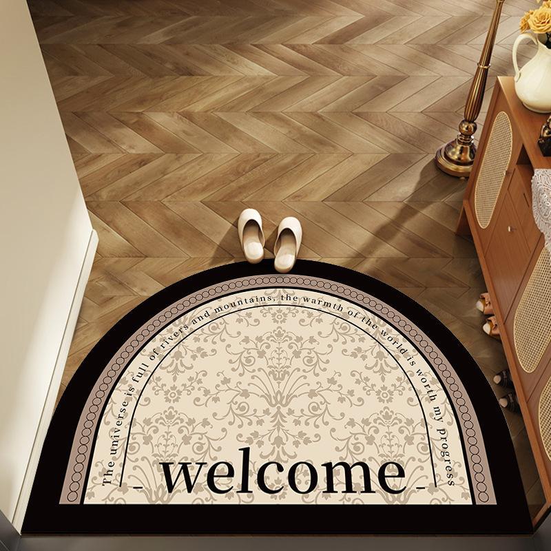 Bodenmatte, Retro-Eingangsmatte im amerikanischen Stil, Veranda-Matte, schmutzabweisende und rutschfeste Matte, halbrunde Fußmatte