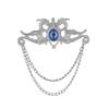 Zinc Zinc Alloy Suit Collar Pin Tassel Chain Suit Lapel Pin Chinese Dragon Tassel Brooch  Ceremony Banquet
