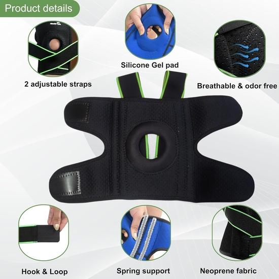 Wonder Care Compression Knee Support with Side Stabilizers & Patella Gel Ring, Adjustable Knee Brace for Joint Pain Relief (Special,1Unit)