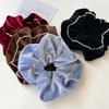 Exquisite Rhinestone Chain Velvet Hair Scrunchie Vintage Style Large Hair Tie Elegant Ponytail Holder Soft Premium Hair