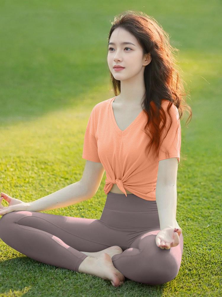 

Dopamine Yoga Wear Quick-Dry Breathable Pilates Fitness Top - Loose Fit Short Sleeve Cover-Up 2026 Medium