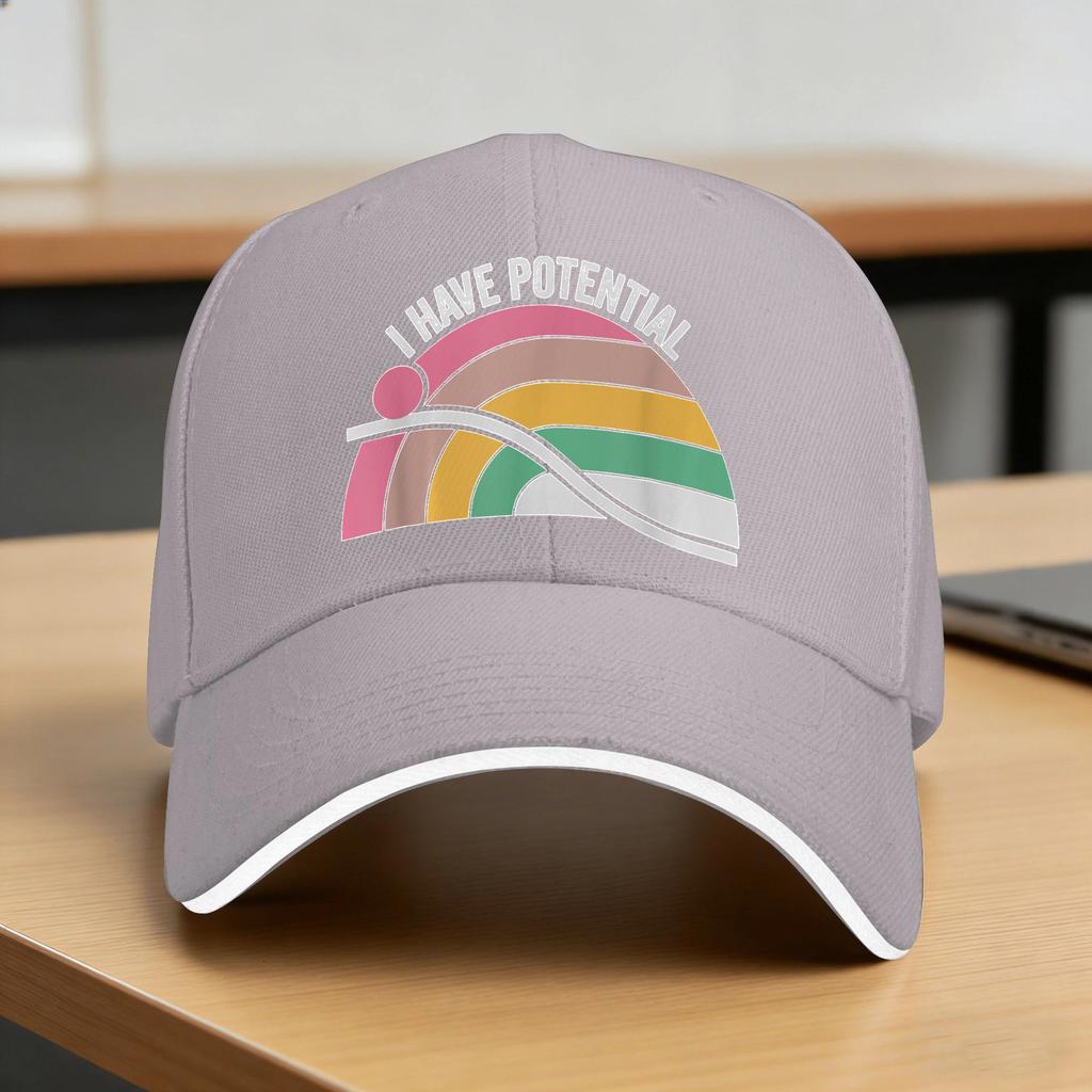 I Have Potential Motivational Growth Message Baseball Cap Street Style Trucker Hat Summer Unisex Women Camping Baseball Caps