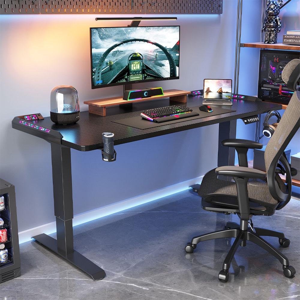 Height Adjustable Desk Motion Electric Sit Stand Up Down Computer Table Modern Lift Motorized Gaming Desktop Home Office Desks