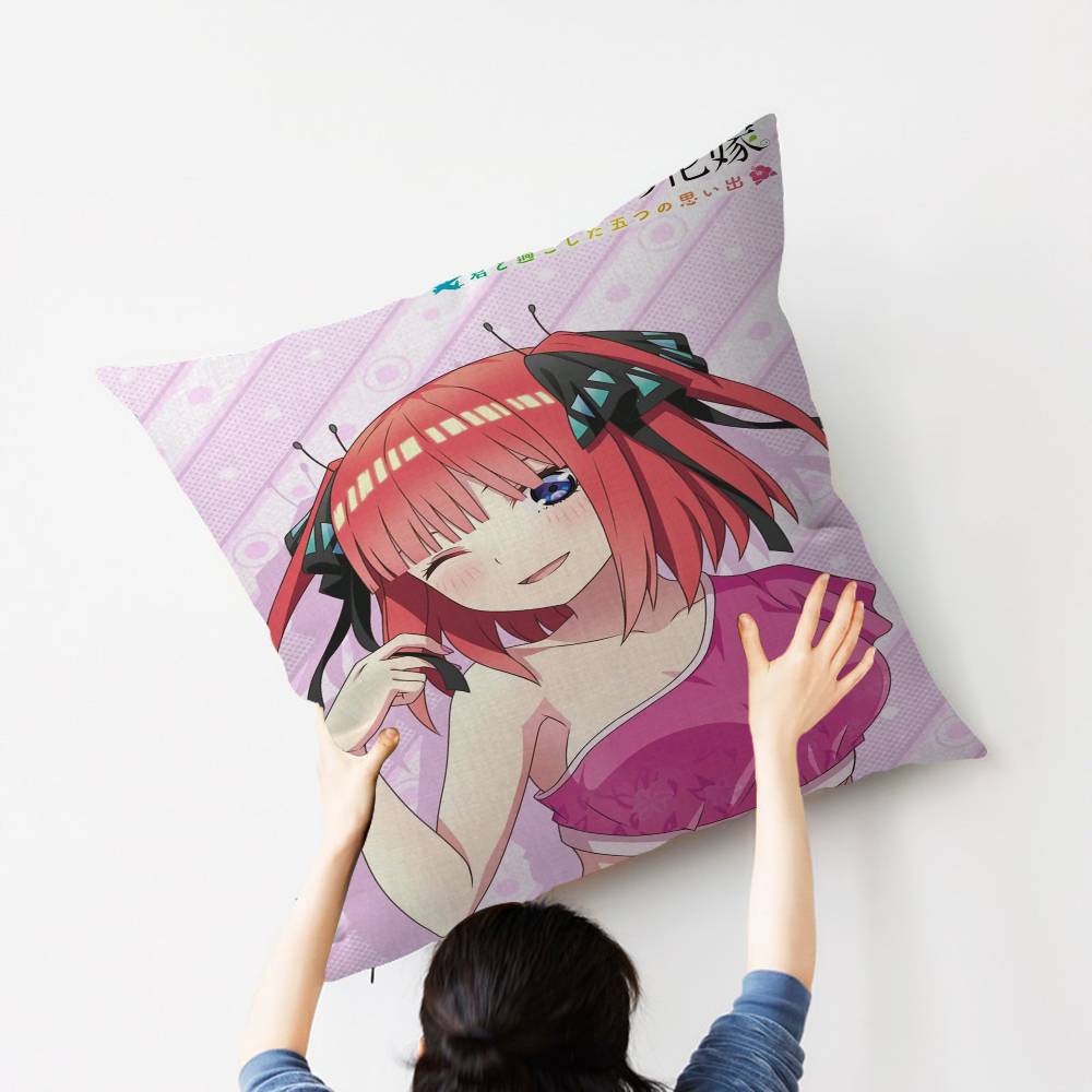 Funda de Cojín Anime Quintessential Quintuplets Almohada Decorativa Sofá Decoración del Hogar funda fundas de almohada