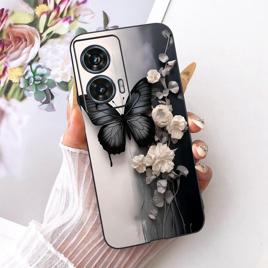 For Motorola Edge 50 Fusion Case XT2429-1 Stylish Butterfly Painted Cover Soft TPU Phone Case For Motorola G96 G 96 MotoG96 Bags