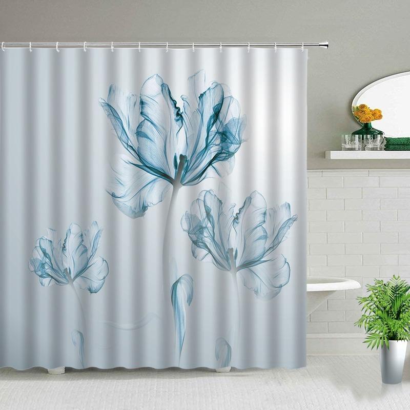 Flower Butterfly Pattern Shower Curtain Waterproof Bathroom Shower Curtains Elephant Bathroom Decor 3d Print Bath Curtain