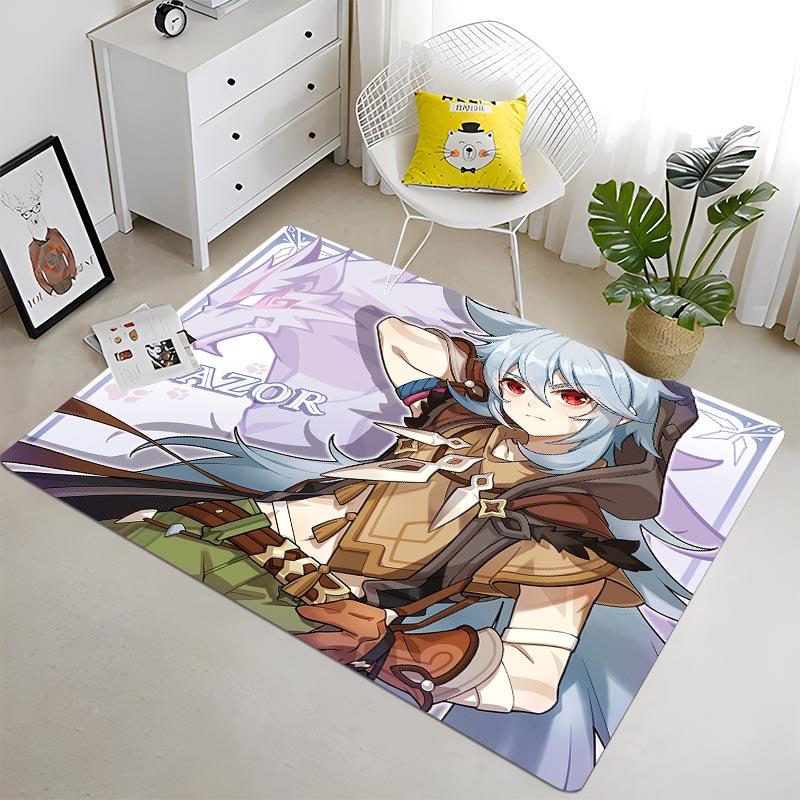 Anime Game Genshin Impact dywanik do składania mata podłogowa dywan do sypialni gra dla dzieci dywan do składania dywan z pianki memory dywan Anime dywan