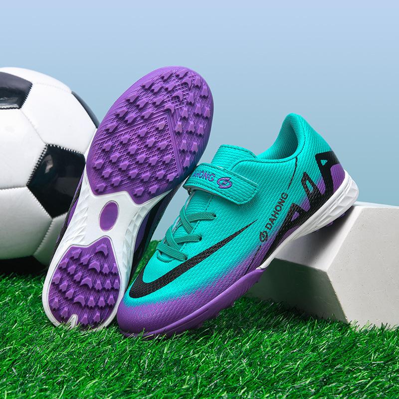 Velcro football shoes men and women broken nails adult TF boys children elementary school students training shoes man-made 29-39