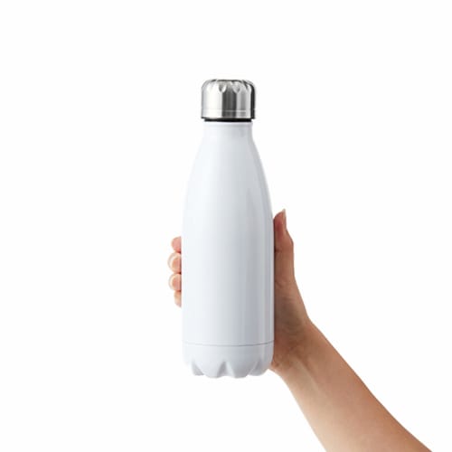 Gowell Mug Bottle, Stylish Bottle-Shaped Rocket Thermos Stainless Steel Bottle, Direct Drinking, Vacuum Insulated, Hot & Cold Insulated, 420ml, Silver