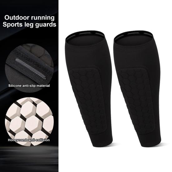1 Pair Soccer Shin Guards Sports Shin Guards with Honeycomb Anti-Collision Pads Calf Compression Sleeve Shin Protectors for Baseball Football