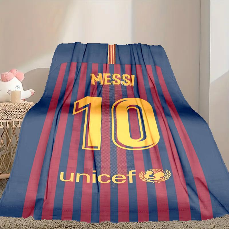 1pc Football Star Messi Blanket, Home Printed Throw Blanket - Soft Blanket Gift for Family, Washable Sofa Bed Blanket