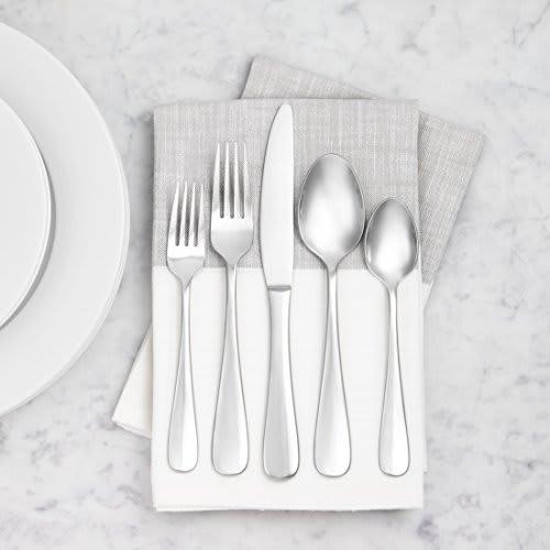 Basic Dinner Forks, Round Edge, Stainless Steel, 12-Piece Set, Silver