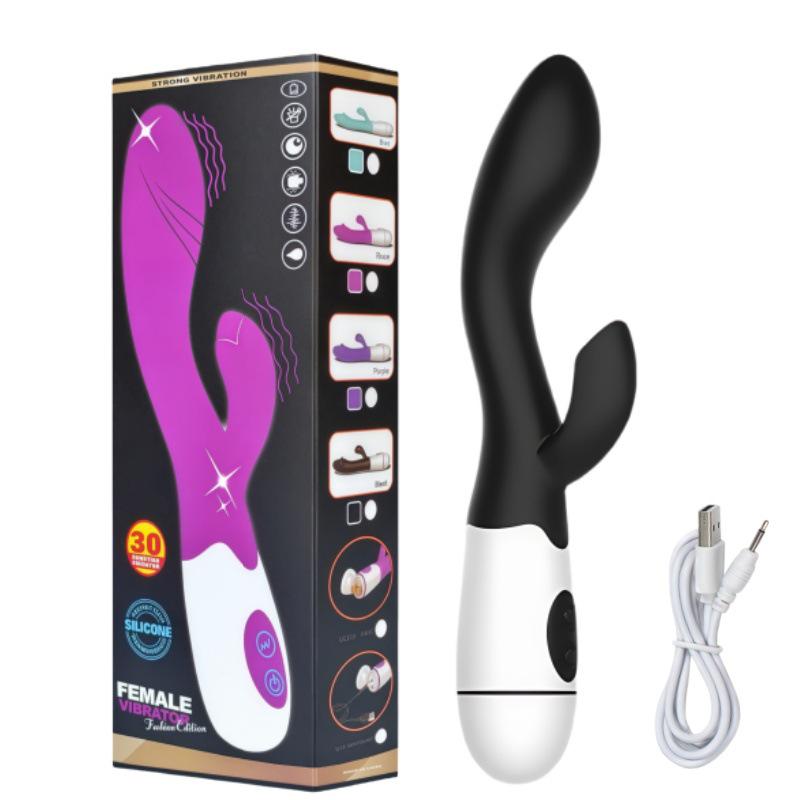 Rechargeable Silicone Dual Vibration G-Spot Vibrator for Women - Masturbation Massager