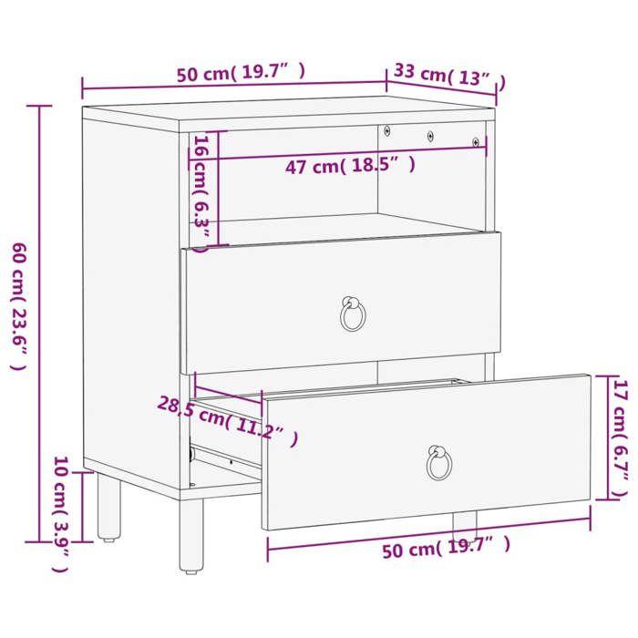 VidaXL Bedside Table, Nightstand with Drawers, TV Table, Bedroom Storage Furniture, Retro, Wood of 358222