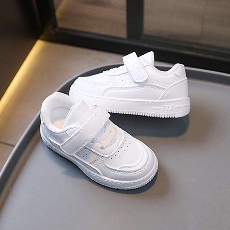 Tenis Sneakers Kinder Frühling/Herbst Neue Jungen Mädchen Sportschuhe Casual Board Schuhe Leder Weiche Sohlen Kinder Kleine Weiße Schuhe