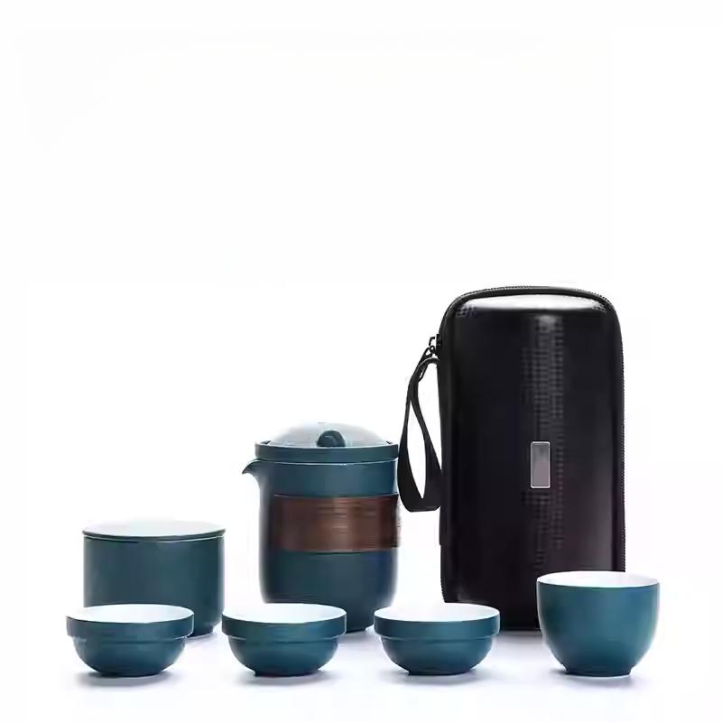 Portable Travel Tea Set Small Set Gift Carry-on Outdoor Tour Kung Fu Brewing Tea Cup Ware Single Camping Fast Guest Cups