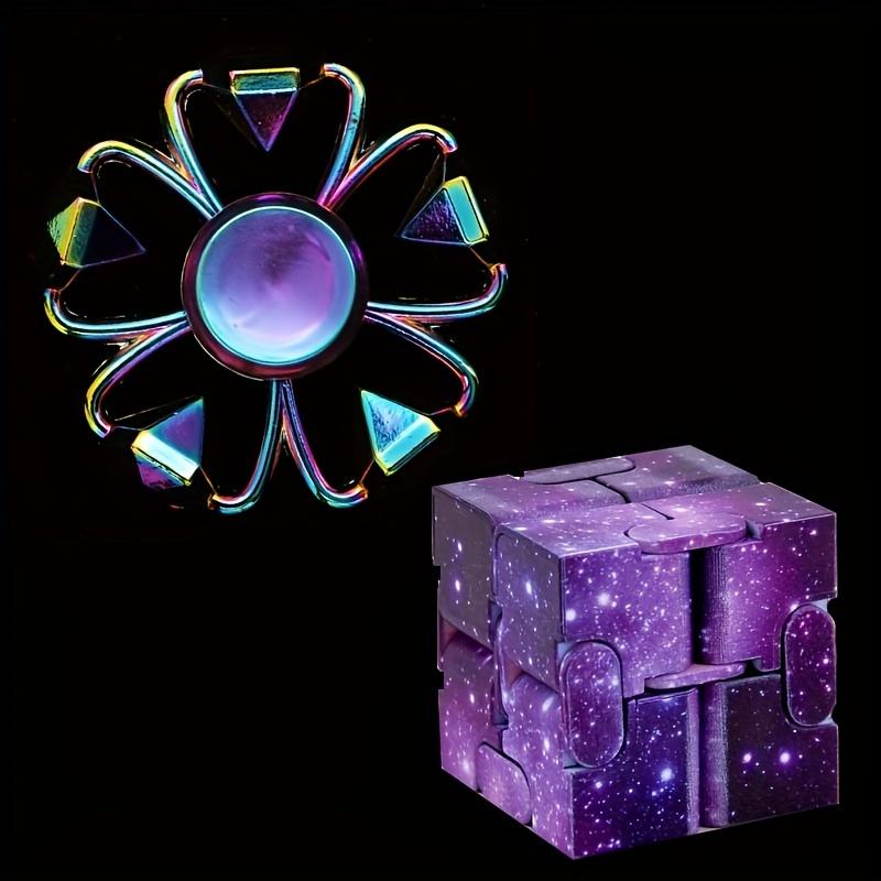 

2 шт. Магнитный вращающийся ручной гироскоп металлический гальванический спиннер для снятия стресса красочный квадратный переворачивающийся кубик Рубика Five Diamonds