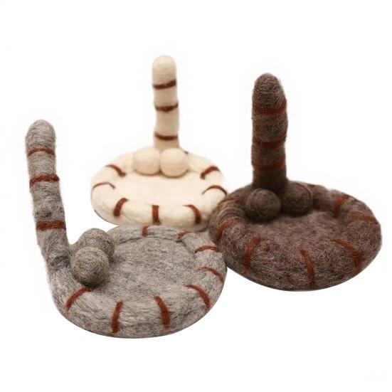 Kattenkont Vilt Onderzetter Grappige Koffieonderzetters Zachte Absorberende Tafelmatten Elegante Woondecoratie Cadeau voor Kattenliefhebbers