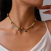 Ethnic Style Handmade Bead Colored Necklace for Women Retro High-End Wooden Pendant Collarbone Chain Niche Design Accessory Gift