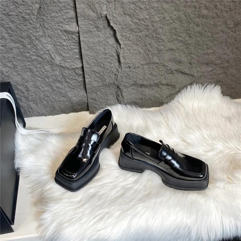 Women'S Shoes Low Heel Loafers Casual Ladies Slip On Square Toe Shoes Female Elegant Fashion Shoes Zapatillas Mujer