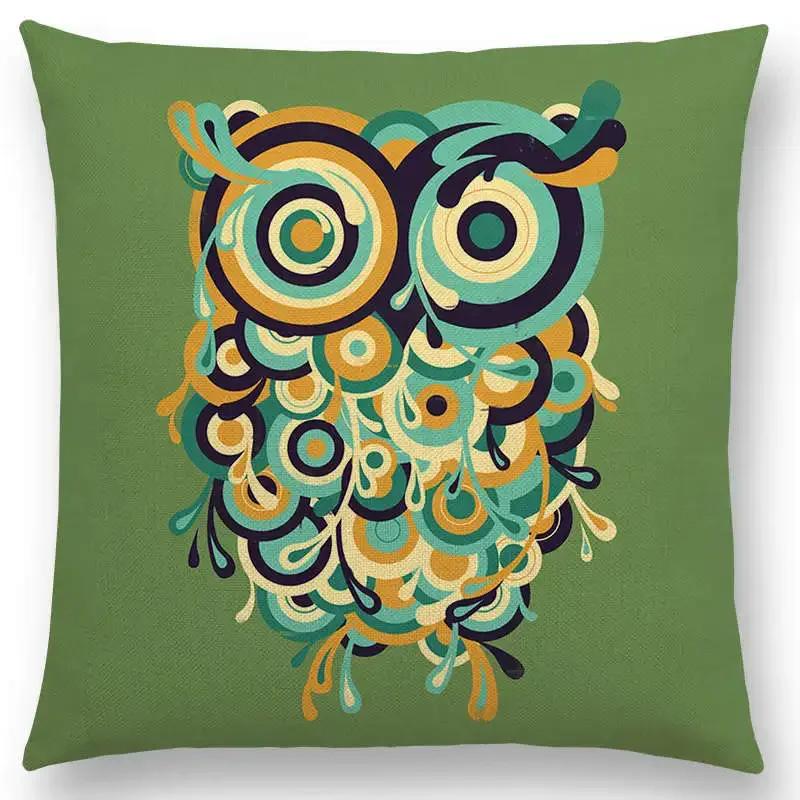 Najnowsze Wspaniałe Kolorowe Ptaki Sztuka Abstrakcyjna Paw Wrona Sowa Orzeł Koliber Poszewka na Poduszkę Sofa Poduszka Dekoracyjna