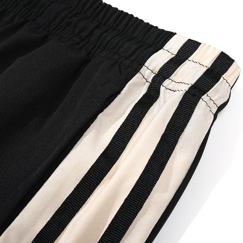 Men Women Loose Straight Side Stripe Casual Sports Long Pants
