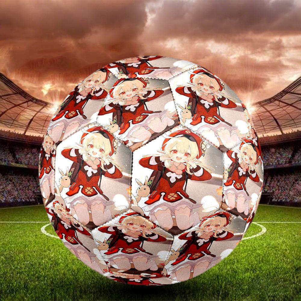 Genshin Impact Print Size 5 Soccer Ball, Standard Match Football for Sports Game and Team Practice, Ideal Gift for Soccer Fans